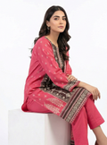Zaraiz Khaddar Brown and pink with white Embroidery 3pcs