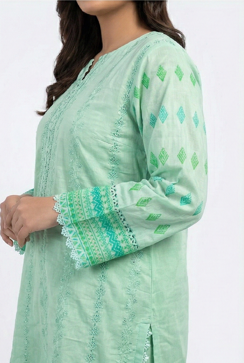 Tawakkal Lawn Embroidered digital print green 3pcs