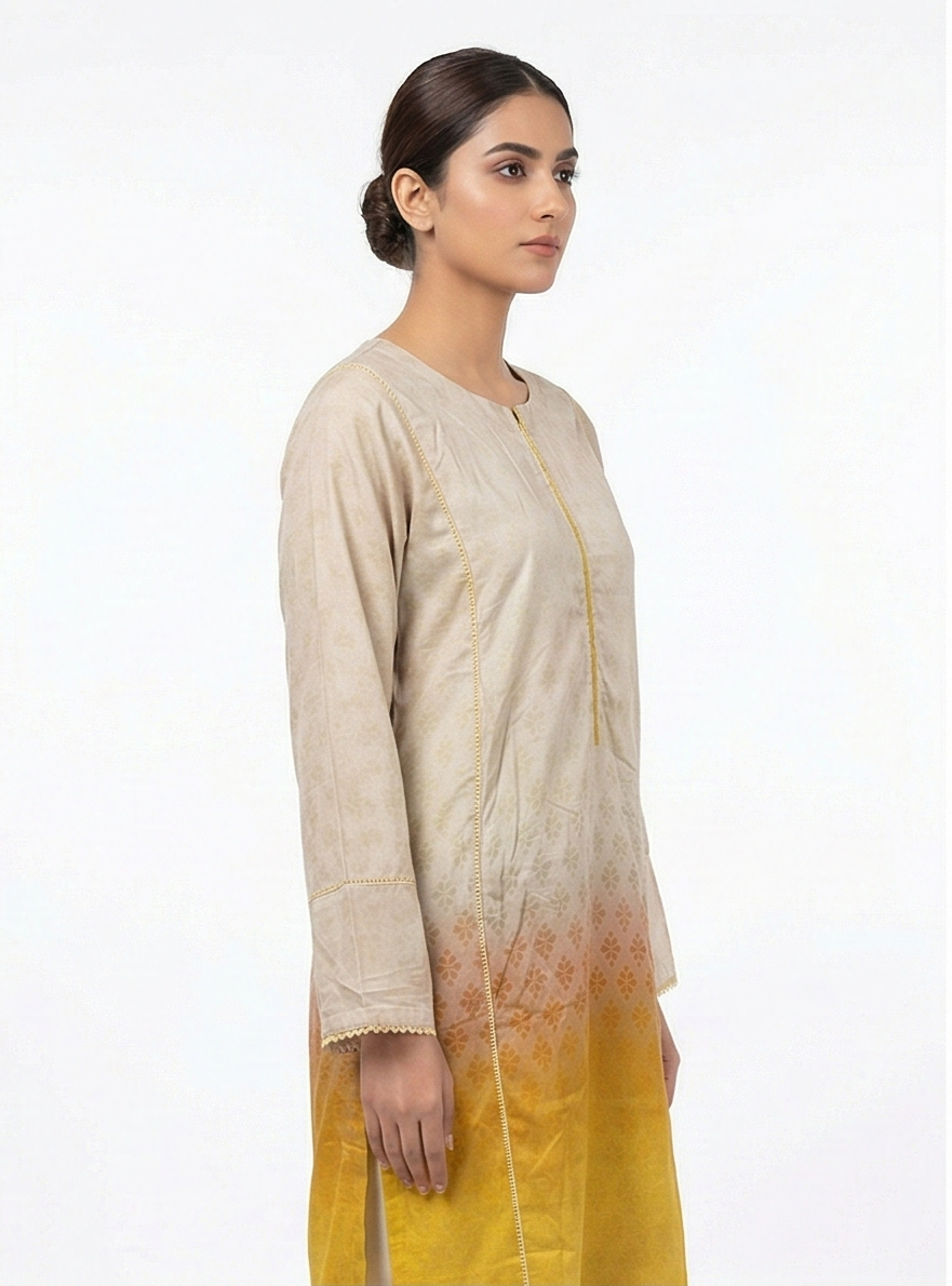 Zaraiz Tye n Dye Off white Golden 2pcs