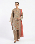 Zaraiz Light brown Floral Light Khaddar 3pcs