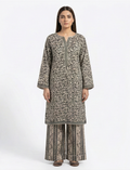 Zaraiz cheetah grey print lawn with trouser 2pcs