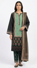 Zaraiz Green and black floral Embroidery 3pcs