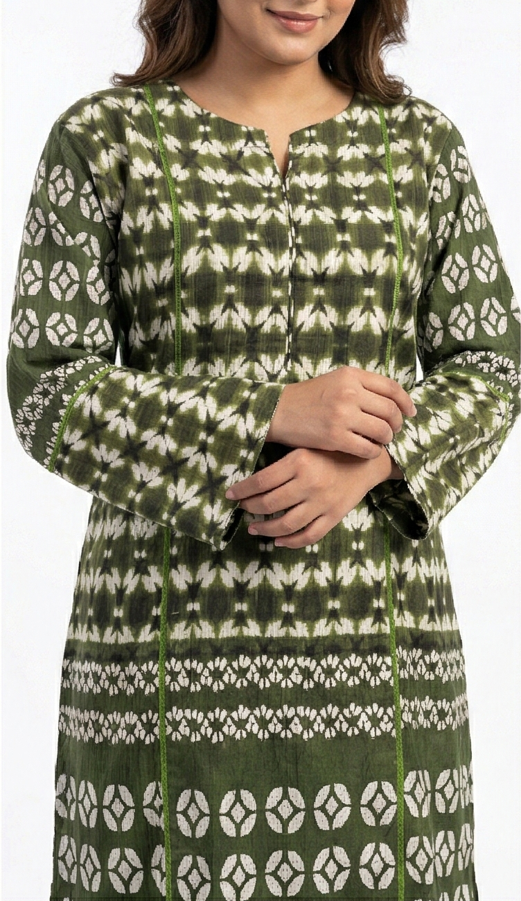 Zaraiz Tye n Dye Khaddar green 2pcs