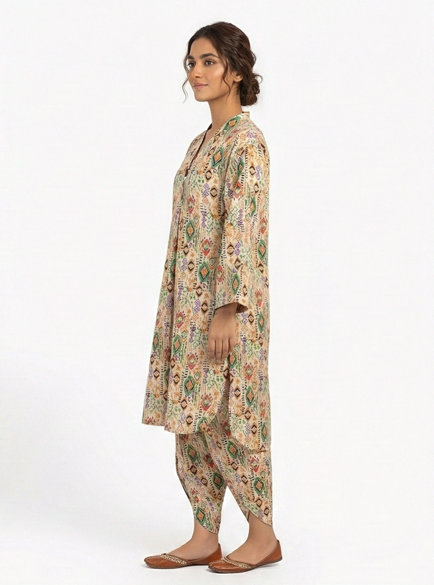 Nishat 2 piece Multi color cotton with tulip trouser 2pcs