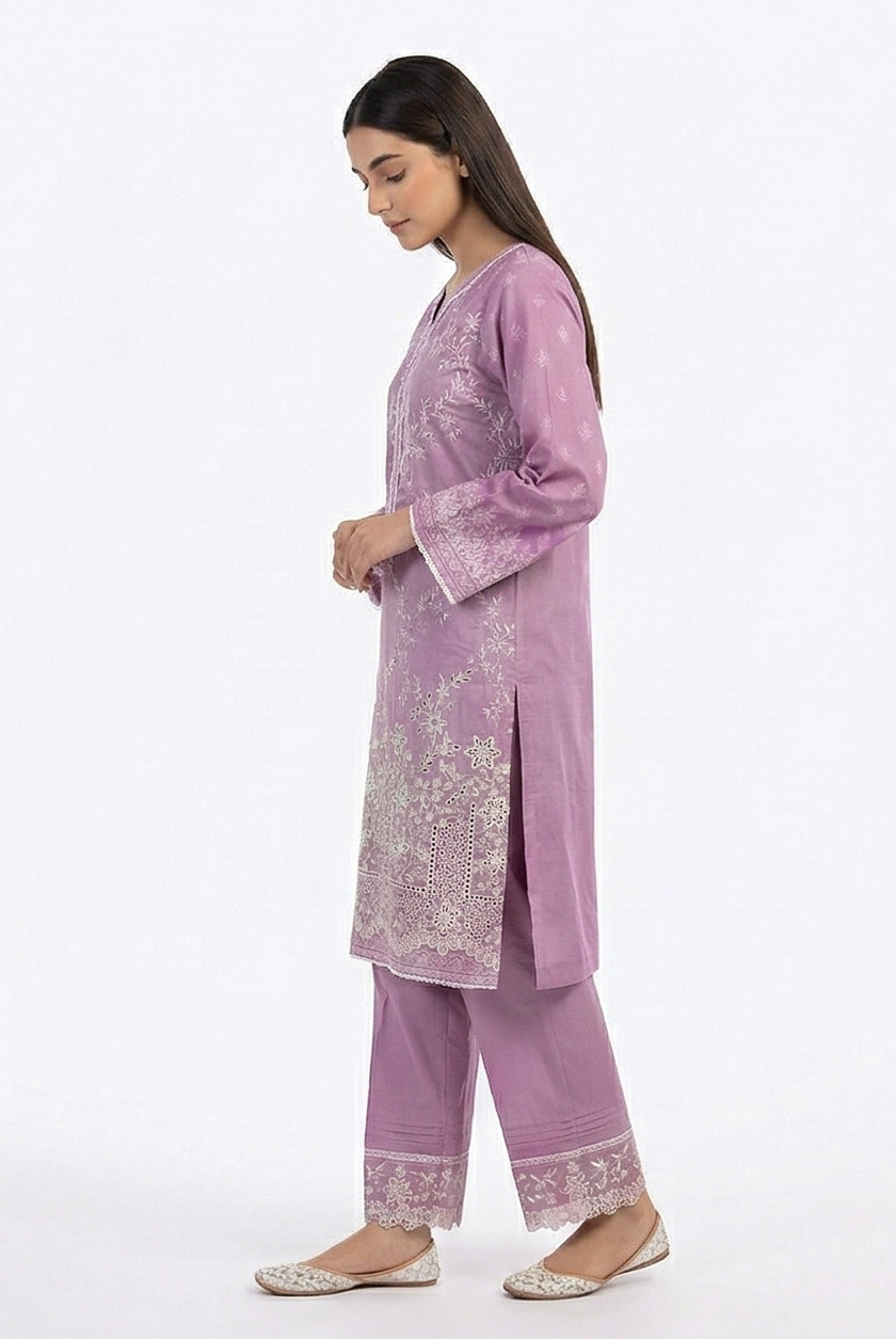 Zaraiz Luxury Light purple Lawn Embroidered 3pcs