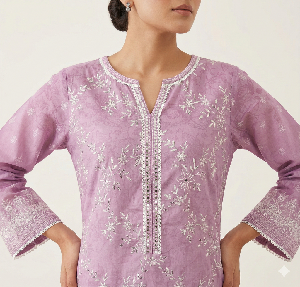 Zaraiz Luxury Light purple Lawn Embroidered 3pcs