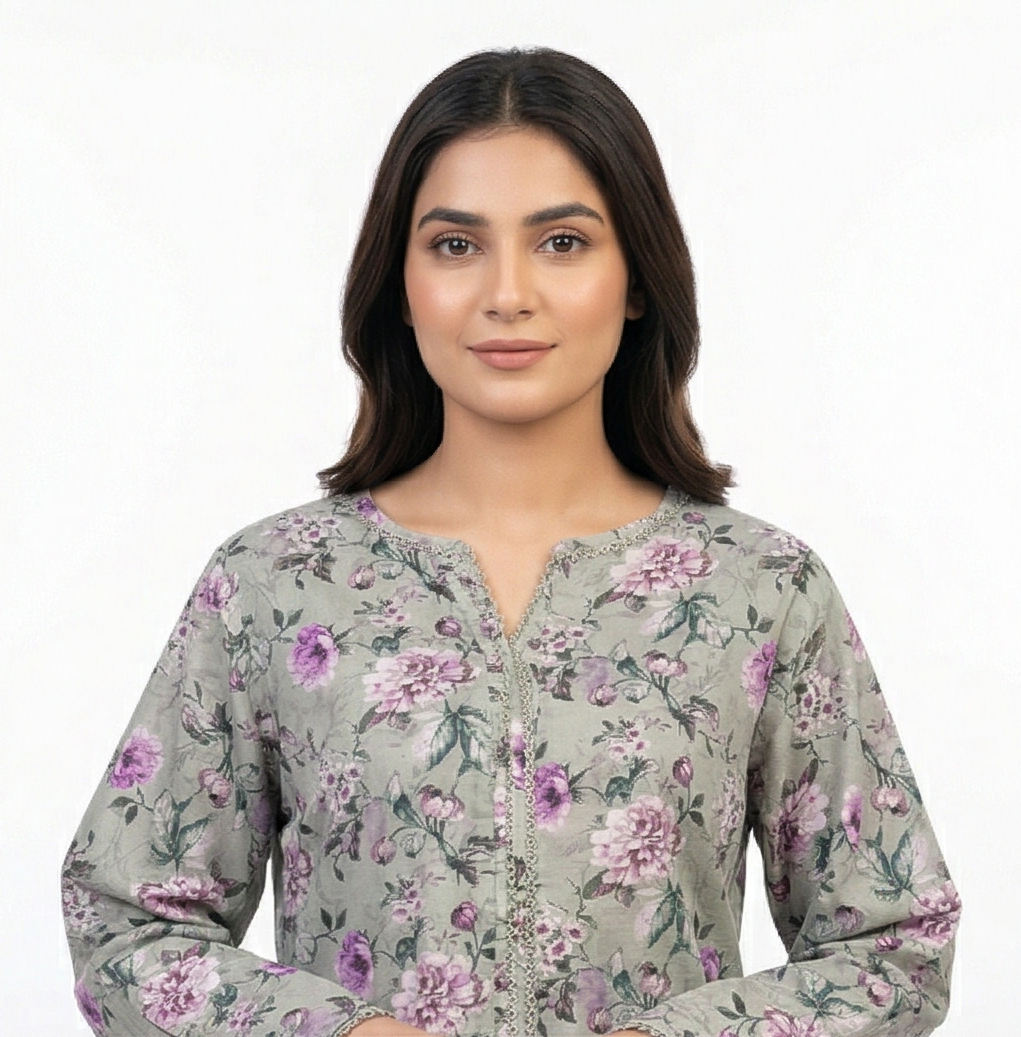 Zaraiz Floral grey green 2pcs